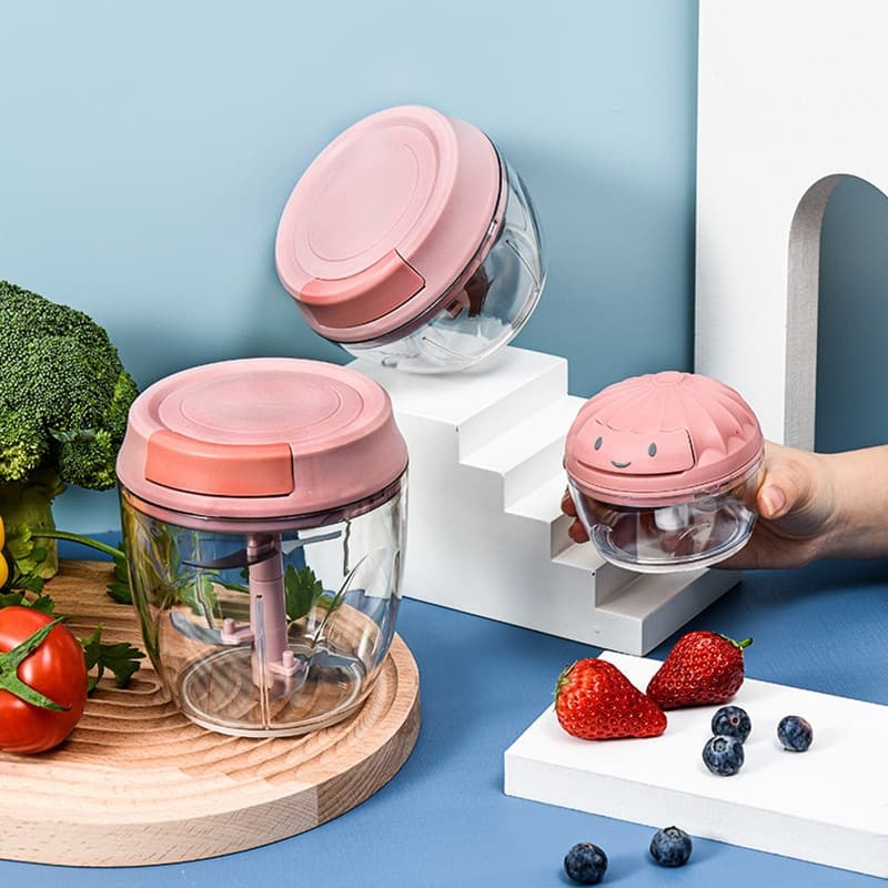 Garlic Mincer Manual Chopper Kitchen Mini Garlic Crusher Pull Garlic Meat Mincer Baby Food Small Processor