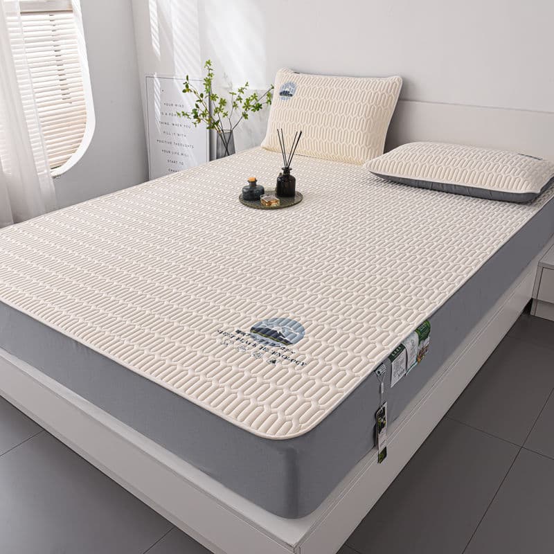 Latex Cooling Mat Three-Piece Set Ice Silk Cooling Mat Air Conditioning Mat Thickened Soft Mat Fitted Sheet Style Source Factory Wholesale