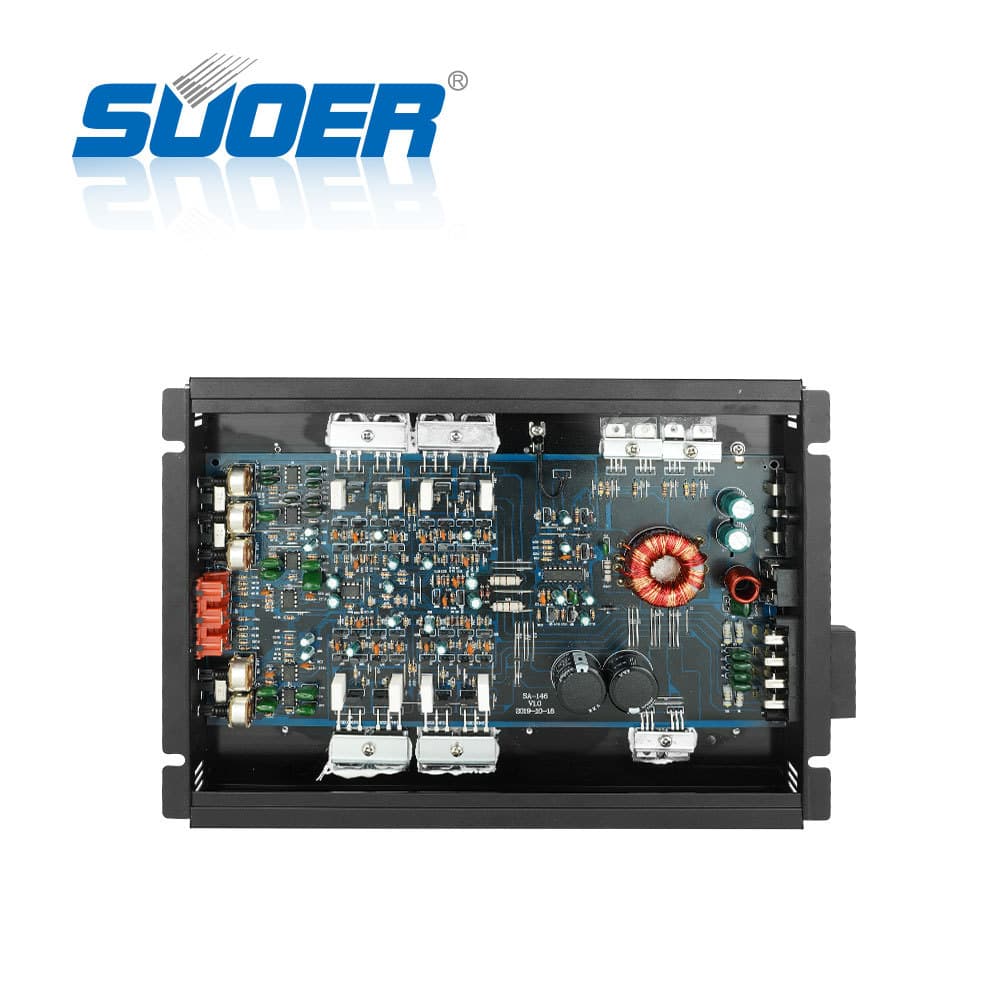 SUOER 4-Channel Car Amplifier 60W Car Audio Upgrade Amplifier Class AB Power Amplifier