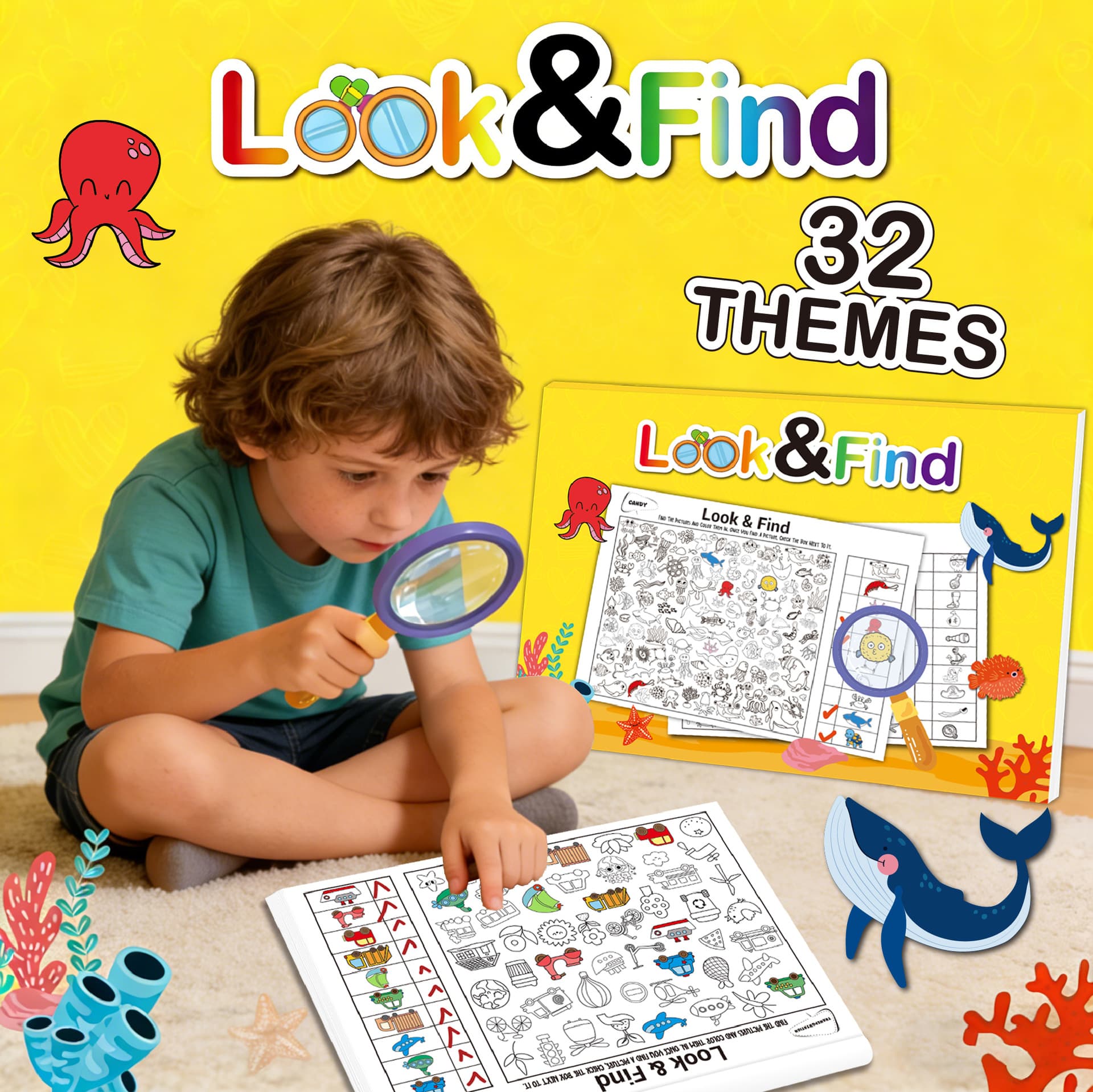 Amazon Look and Find Children's Quiet Book Fun Search and Find Picture Coloring Focus Coloring Book