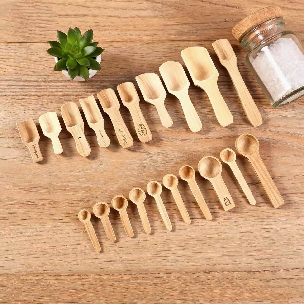 New Japanese-style Wooden Soup Spoon for Kids, Salt Control Spoon, Measuring Spoon, Multi-functional Long Handle Wooden Craft Wholesale