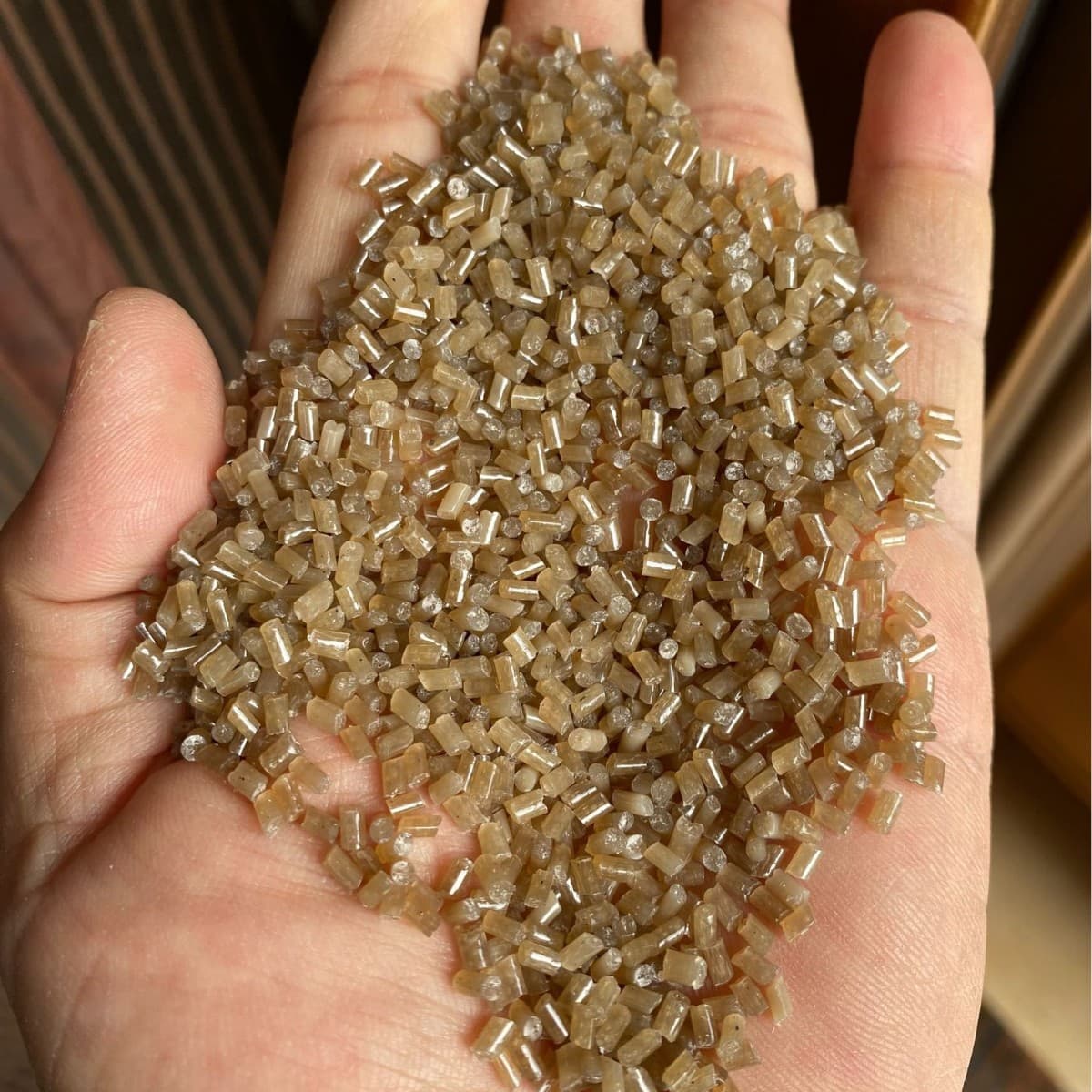 40 Mesh EPS Recycled Brown Material for Photo Frames and TPR Footwear, Recycled Foam Particles
