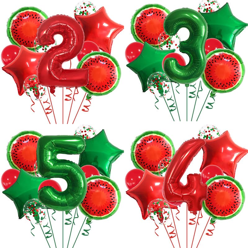 New Summer Refreshing Fruit Balloon Set Watermelon Aluminum Foil Balloons Hawaiian Party Decor Birthday Party Photo Props
