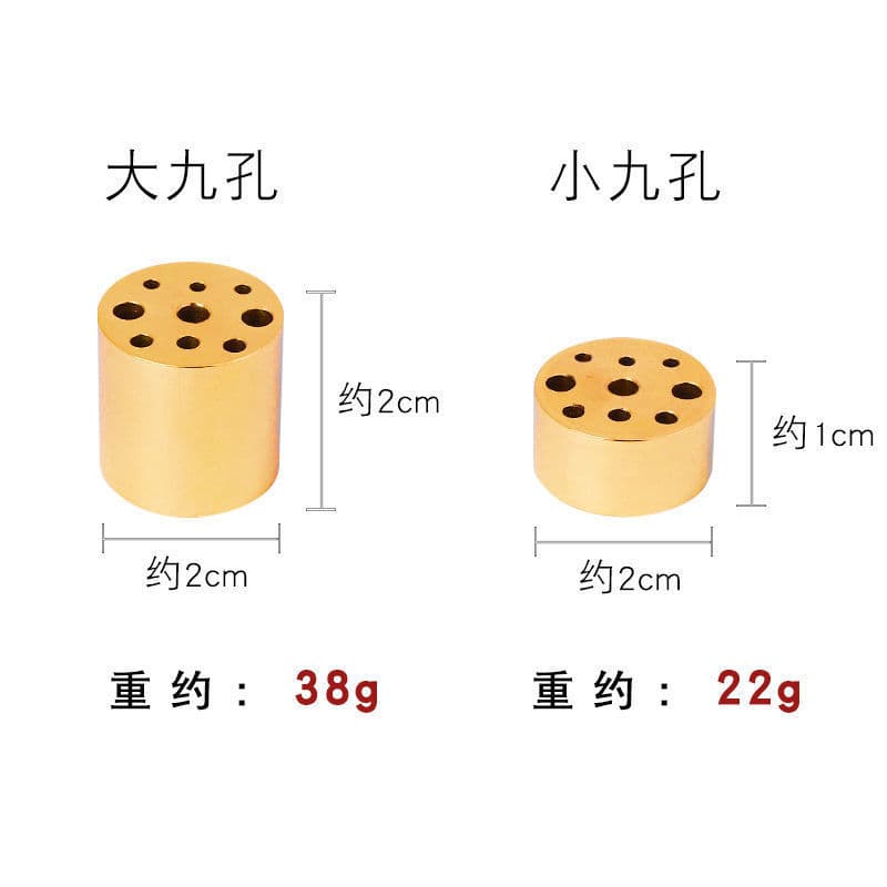 Metal Copper Nine-Hole Incense Holder, Multi-functional Incense Burner and Stand for Incense Art