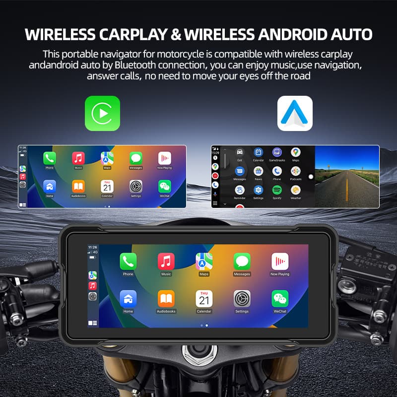 Cross-border Hot-Selling Motorcycle CarPlay Screen Projection WiFi Connectivity HD Navigation Waterproof Anti-Vibration Driving Recorder