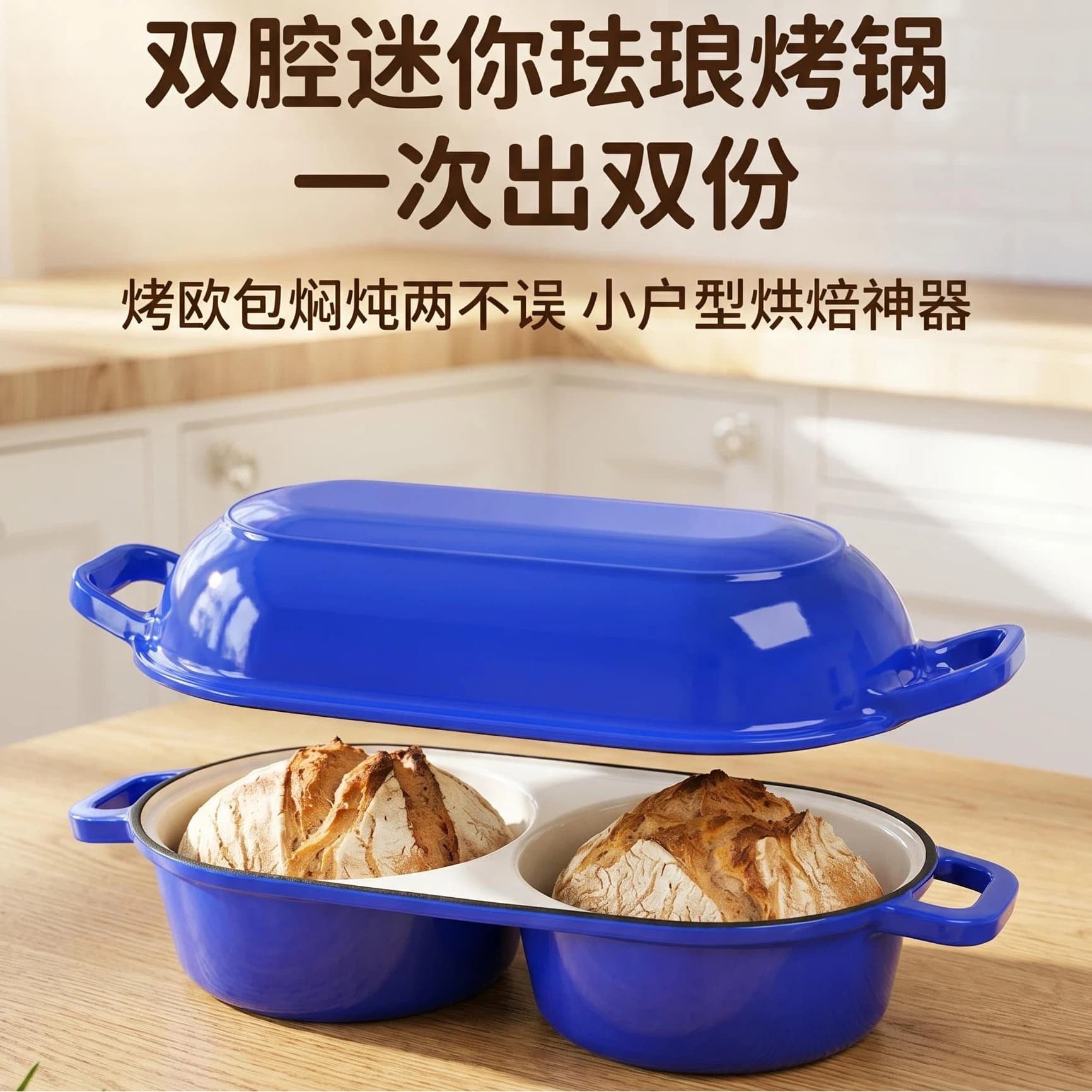 Amazon cast iron bread pan special baking pan for oven baking heavy duty Dutch homemade bread enamel pan cross-border