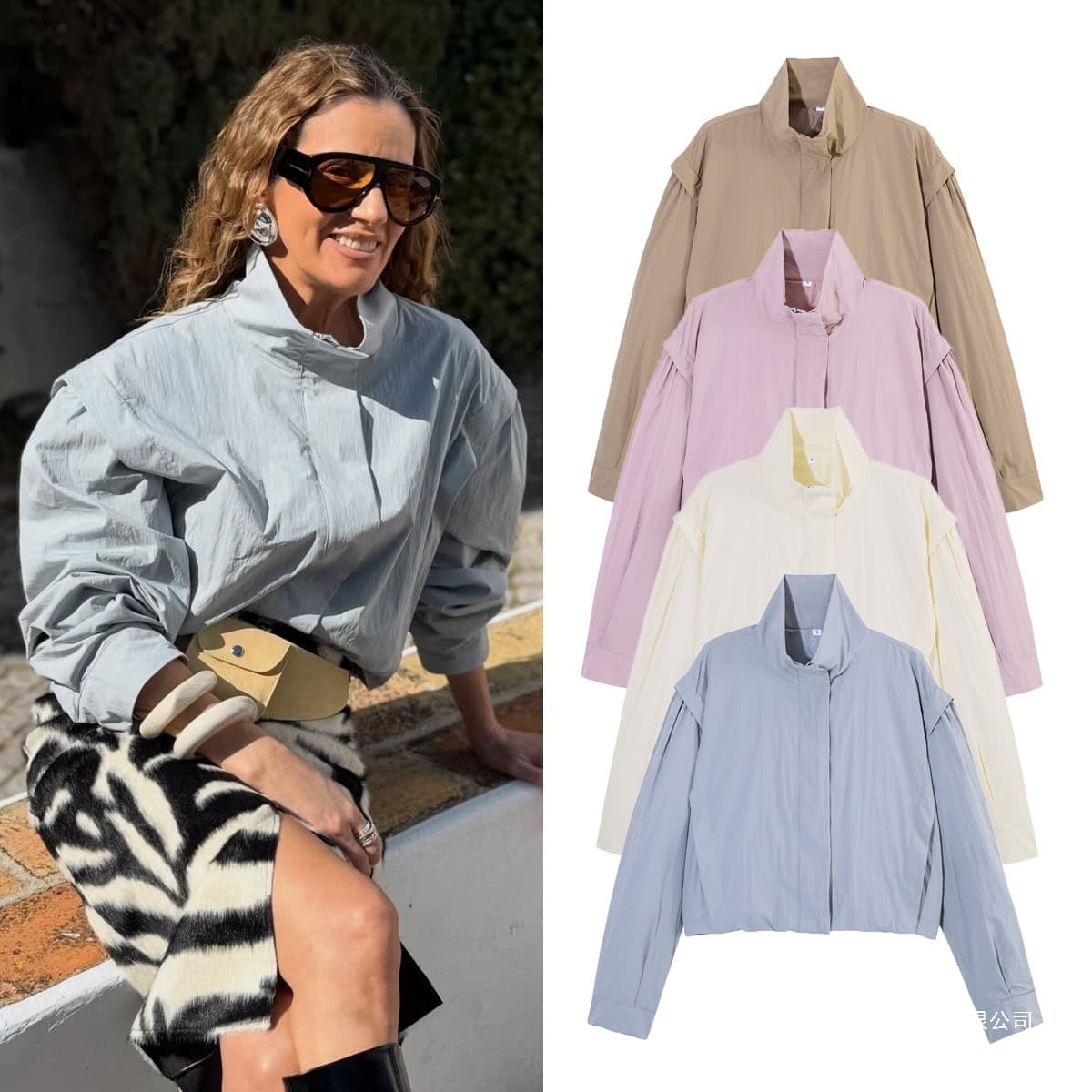 Cross-border Women's Fashion 2026 European and American Style Loose Zipper High Neck Sun Protection Long Sleeve Jacket Coat A16010