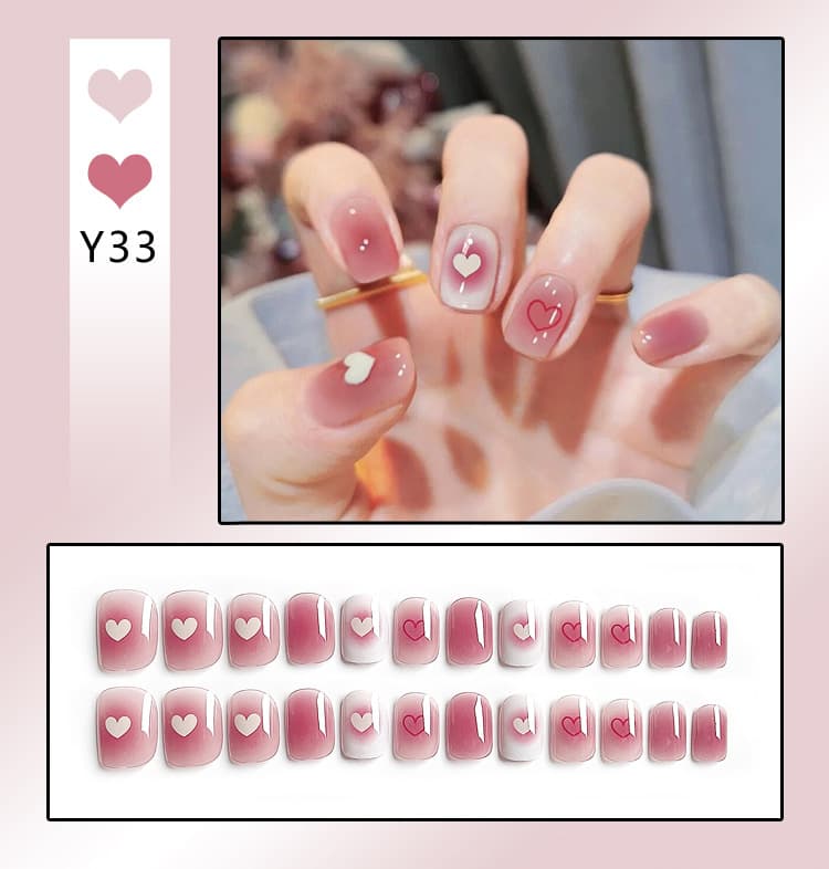 Trendy Fake Nail Stickers Wearable Nails Finished Press-On Nails Removable Nail Stickers Wholesale Source Factory