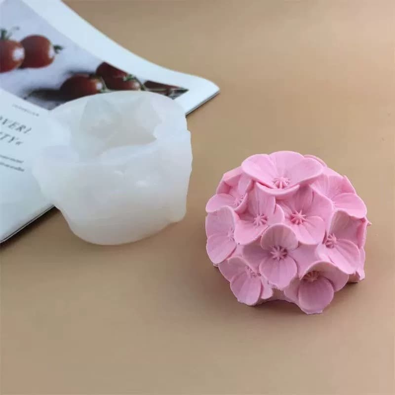 3D Hydrangea Mousse Cake Silicone Mold DIY Pastry Jelly Flower Shape Mold Aromatherapy Candle Mold