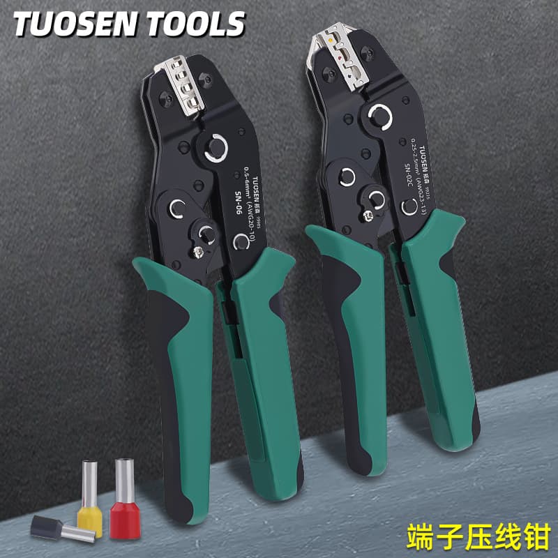 Tuosen Ratchet Type Crimping Pliers Cold Press Terminal Electrician Quick Wiring Electrician Automotive Power Supply Wiring Crimping Pliers