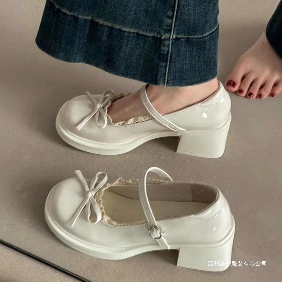 French Retro Mary Jane Shoes for Women 2026 Spring Summer New Style Versatile Bow Flat Shoes to Match Dresses