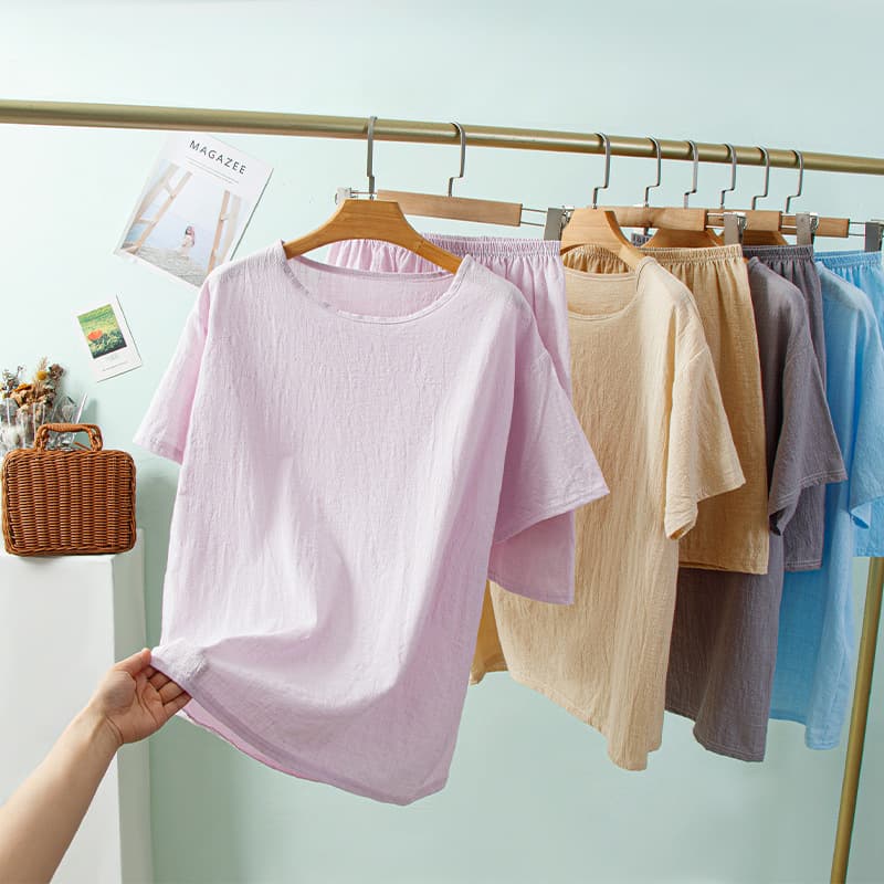 Children's Pajama Set Summer Cotton Short Sleeve Homewear for Boys and Girls, Thin Air Conditioning Suit for Older Kids and Teens