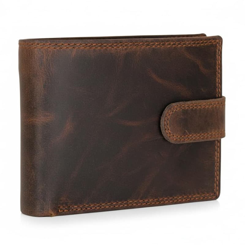 Genuine leather wallet men's multi-functional anti-theft brush multi-card slot first-layer cowhide short wallet men's retro cowhide wallet