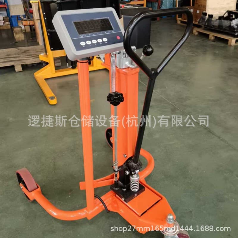 Lightweight Hydraulic Drum Truck with Weighing, Manual Drum Handling Cart for Steel and Plastic Drum Loading/Unloading and Lifting, Deposit Required