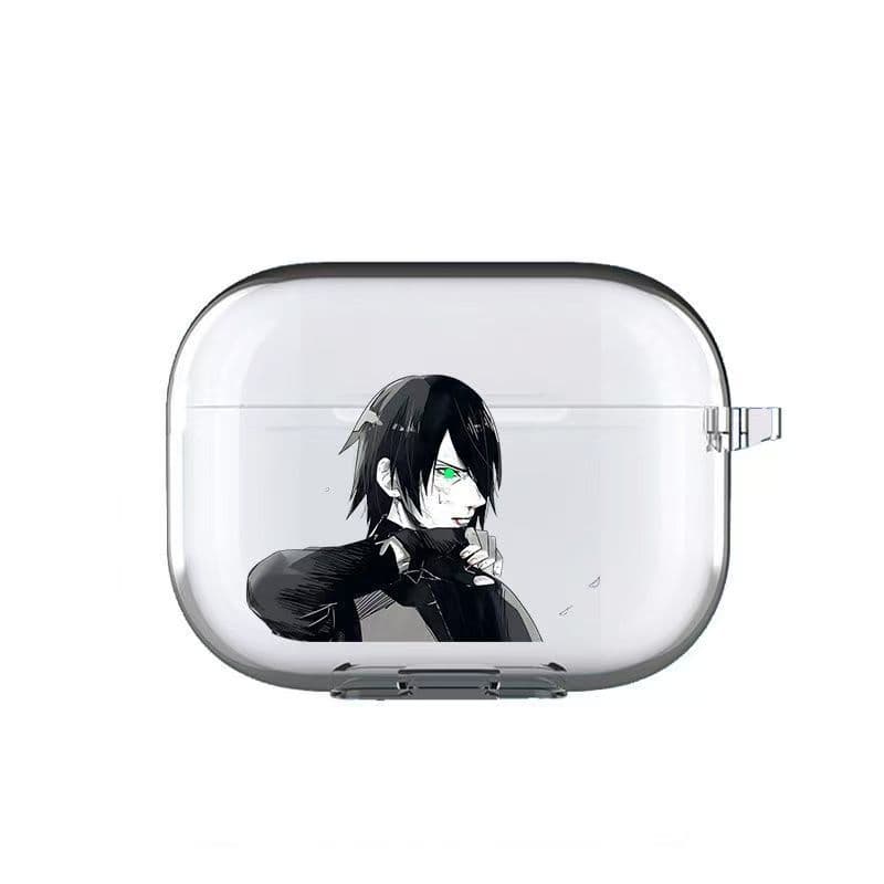 Naruto Adult Sasuke Compatible AirPods Pro 2 Case Apple 3 Bluetooth Earphone Case Cartoon Anime Transparent