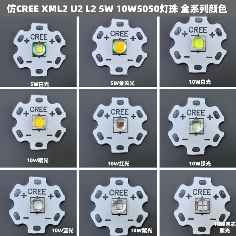 Domestic imitation CREE XML2 U2 L2 white 10W Corey 5050 lamp bead Corey aluminum substrate strong optical head spotlight