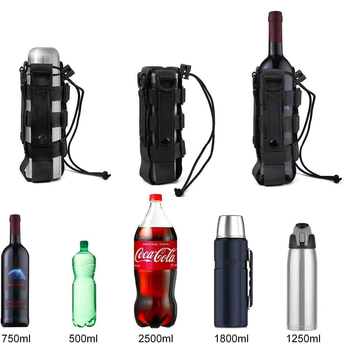 Travel Outdoor Portable Cup Holder, Military Enthusiast Sports MOLLE Tactical Canteen Waist Pack Adjustable Multi-functional