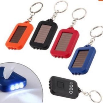 Portable Solar Rechargeable Flashlight Keychain LED Bright Flashlight Mini Lighting for Home Use