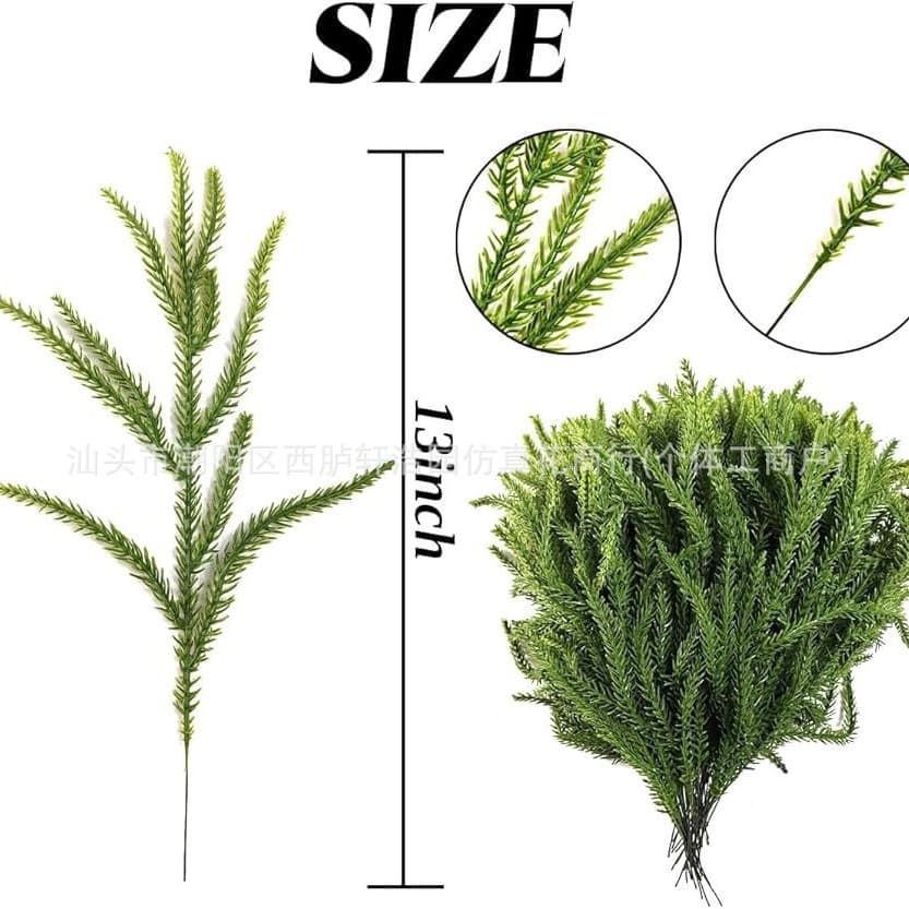 Manufacturer Wholesale Norfolk Soft-Touch Single Pine Needle Accessories Christmas Plant DIY Flower Arrangement Decoration High Simulation