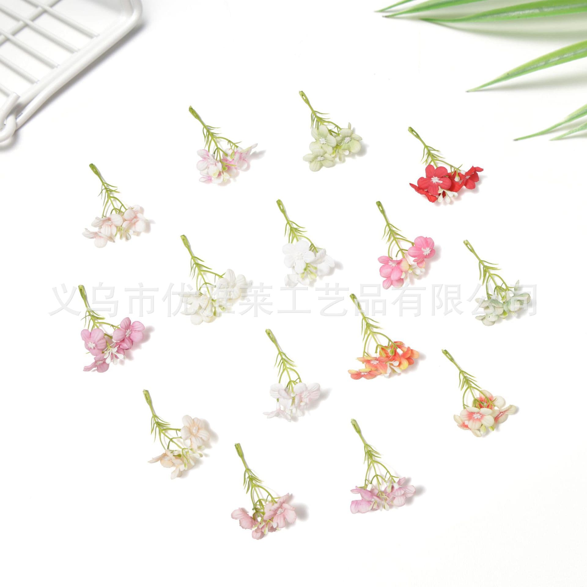Artificial Small Flowers Multicolor Hydrangea Fake Flower Accessories DIY Handmade Material Silk Flower Headpiece Hotel Wedding Props