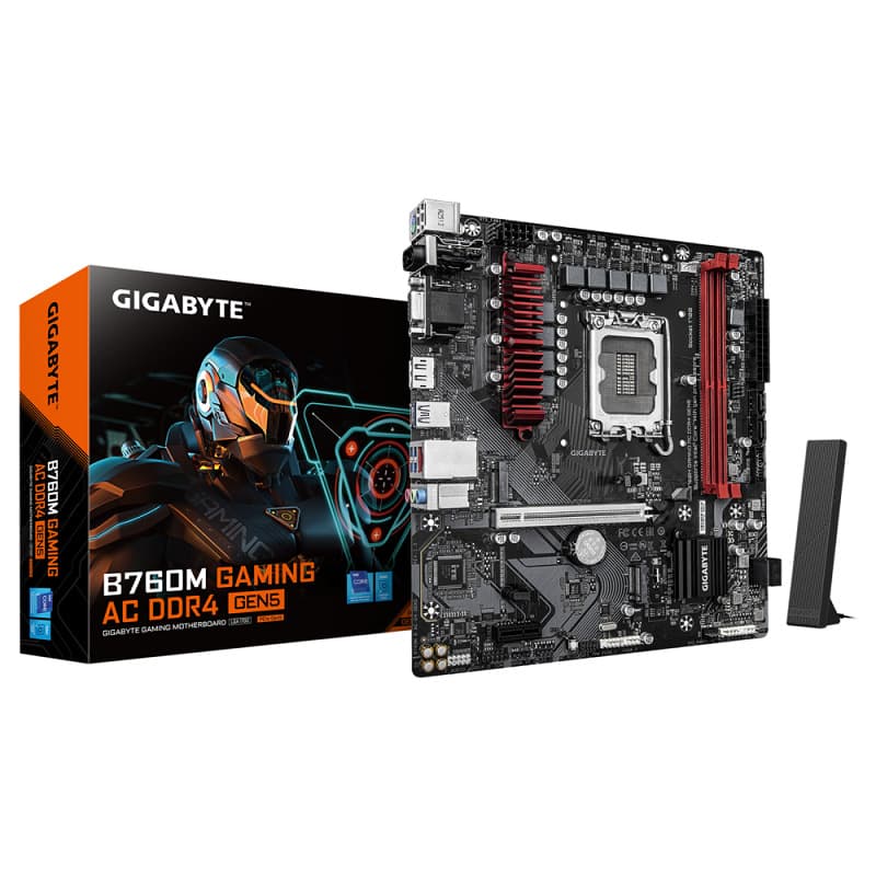 Gigabyte B760M Gaming AC DDR4 Desktop Computer Motherboard Supports CPU 14400F / 3400F