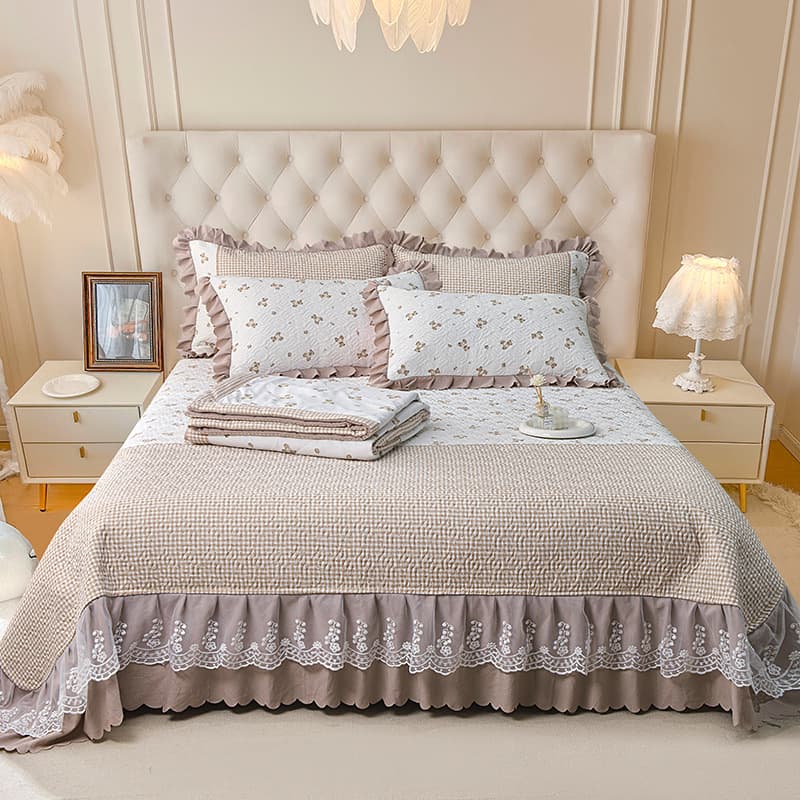 [Hot Item Recommendation] Three-piece quilted mattress cover set, thickened, non-slip, suitable for all seasons.