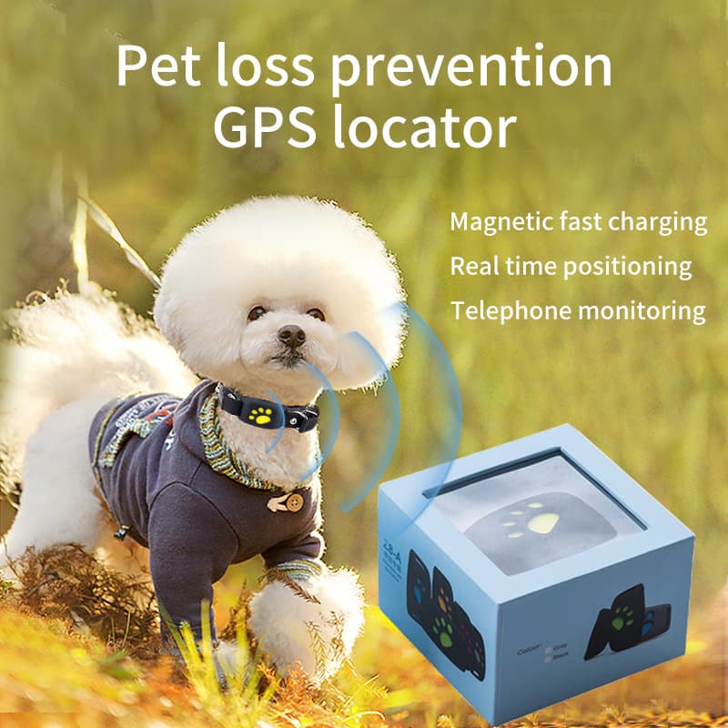 Pet GPS Tracker Cat Dog Locator Anti-Lost Device ABS+PVC Material Fence Alarm Waterproof Function USB Powered GSM/GPRS