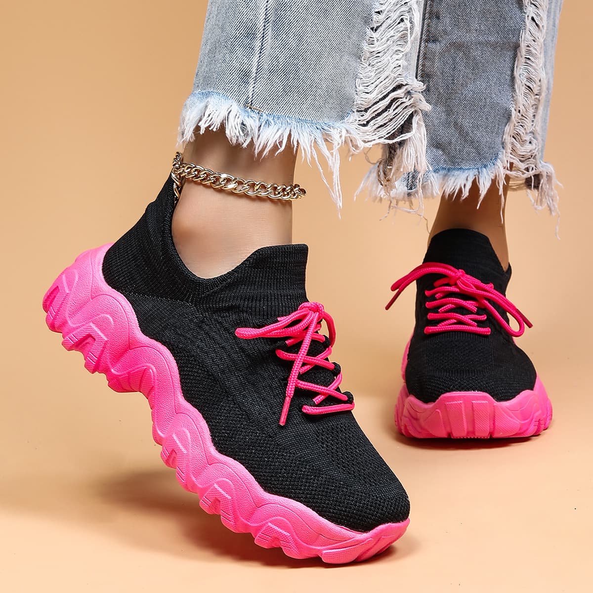 Cross-Border Lightweight Comfortable Women's Shoes Dopamine Colorful Fashion Sports Unisex Shoes Running Shoes Breathable Flyknit Sock Shoes