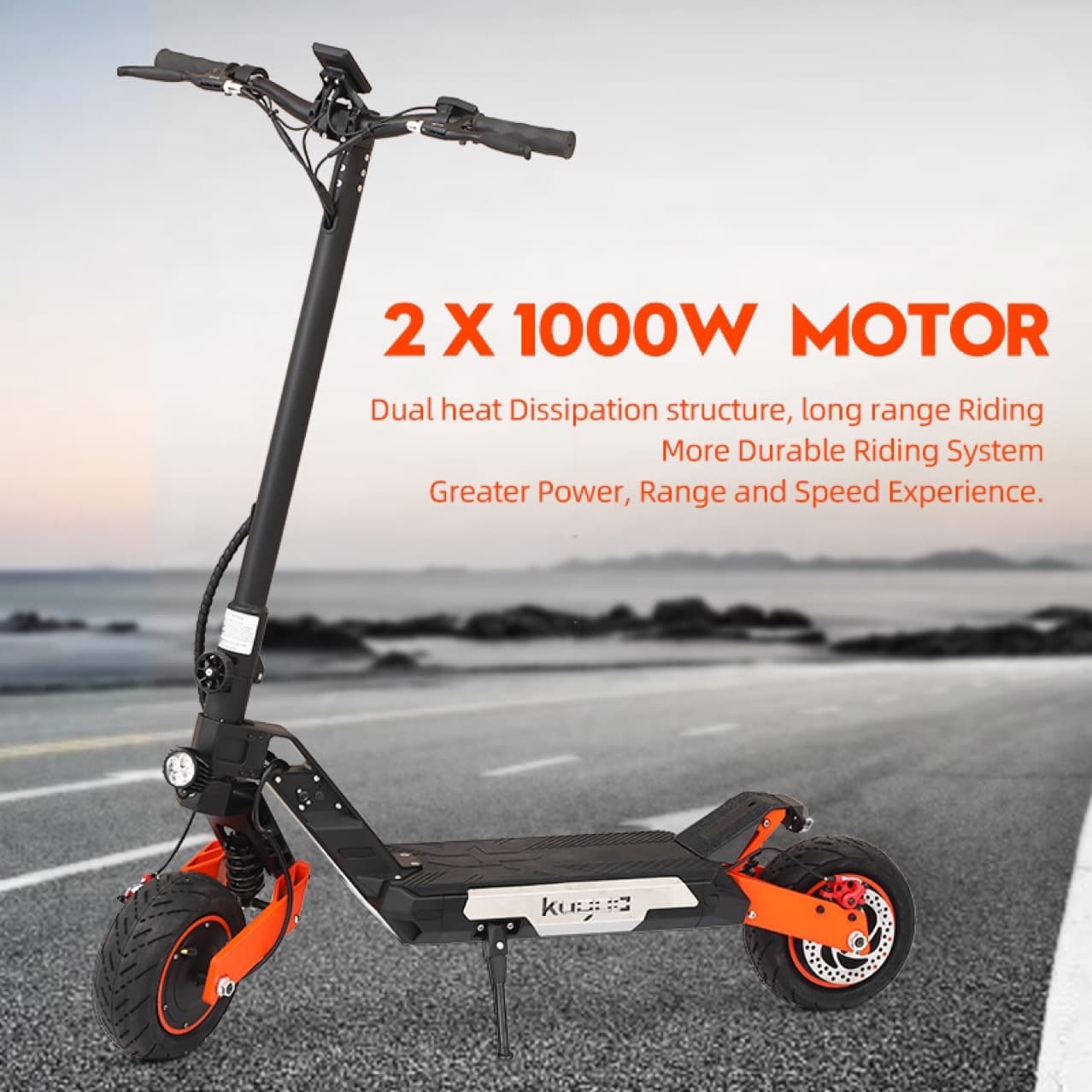 KUGOO Dual Drive Electric Scooter Long Range Adult Foldable Off-Road Commuter