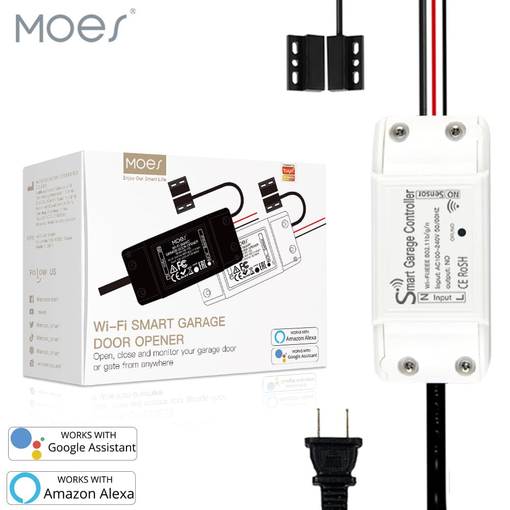 Smart Home Garage Door Switch WiFi Graffiti Voice Timed APP Control Intelligent On-Off Device ABS Panel Copper Contact Life 100000