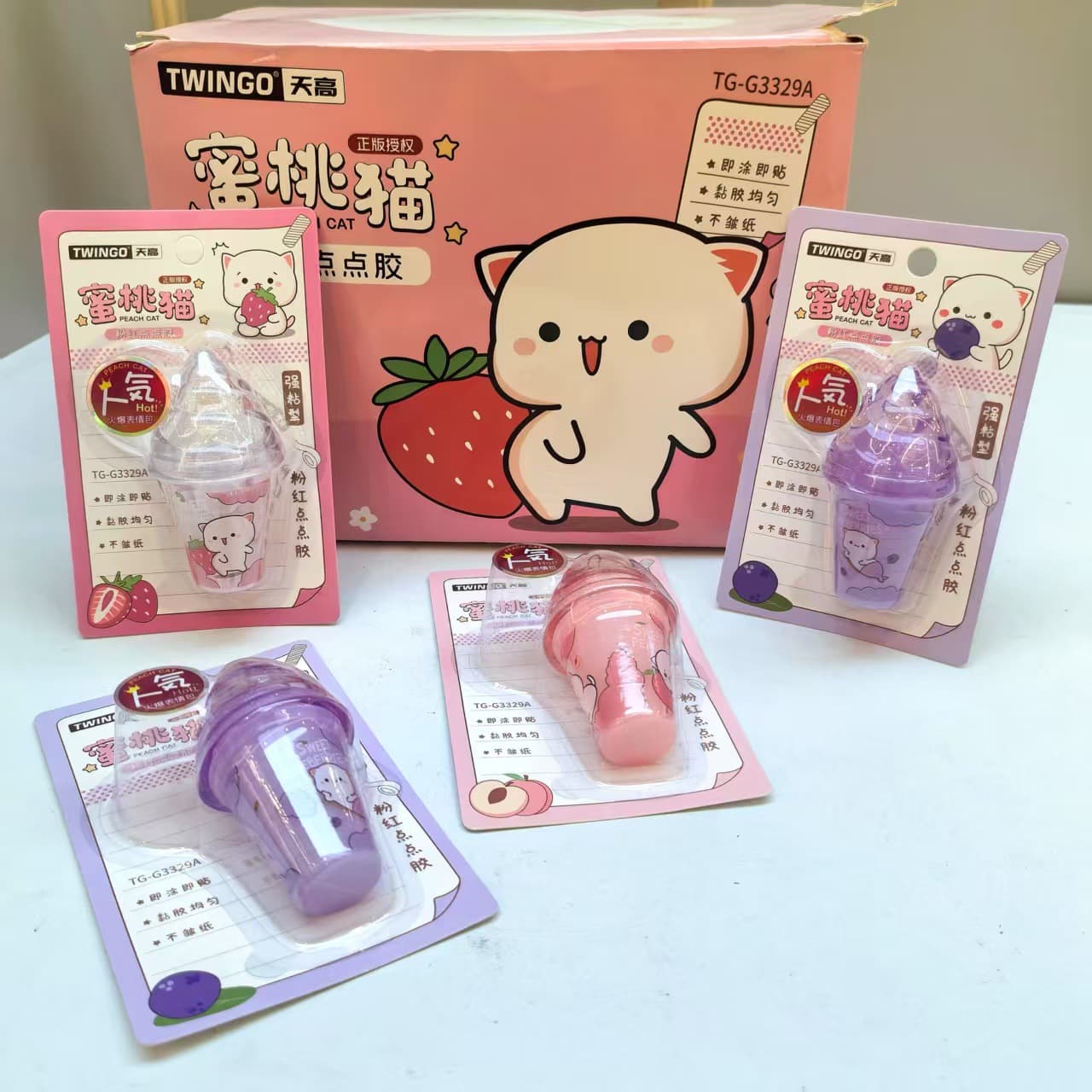 Cute Design Dot Glue for Students Large Capacity Double-Sided Tape Transparent Tape Creative Craft DIY Solid Glue Stick