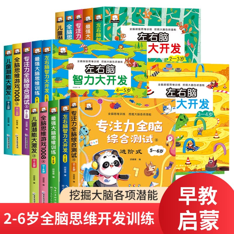 Early Childhood Enlightenment Educational Book Logical Thinking Training Book for Ages 2-6 Left and Right Brain Whole Brain Intelligence Thinking Development Wholesale