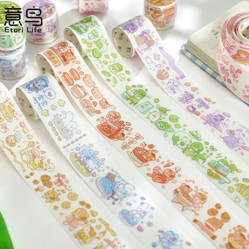 Yiniao Original Tape Tara Dessert House Series Cute Cartoon Girl Ins Pattern DIY Stickers for Journals