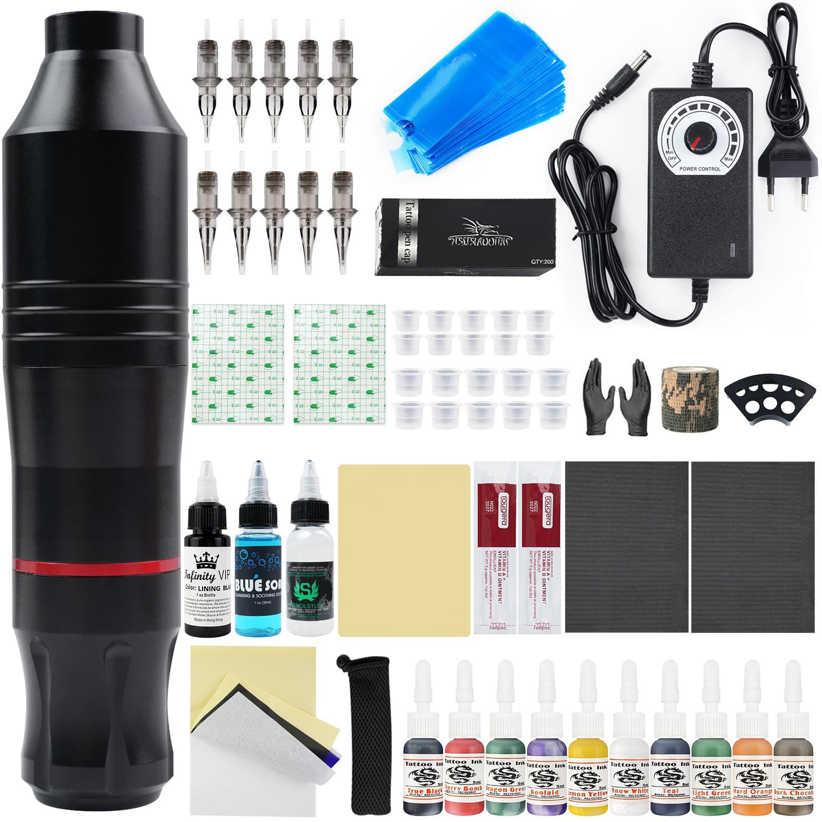 Universe No. 12 Motor Pen Set Complete Practice Tattoo Tool Kit for Beginners Tattoo Pen Set Tattoo Equipment