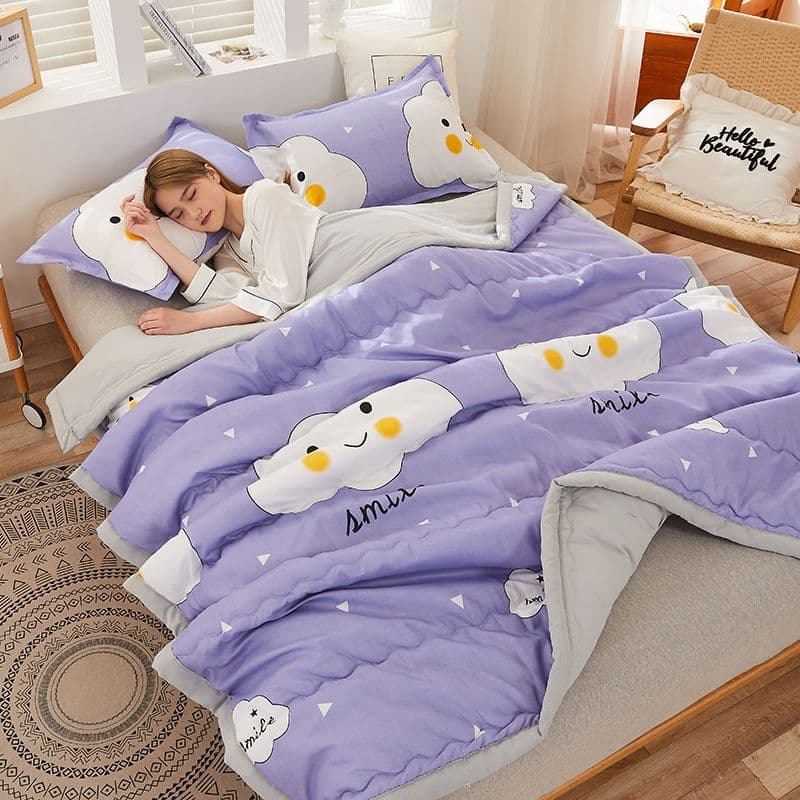 Summer Air Conditioning Quilt Thin Style Cool Summer Quilt Insert, Double All-Season Quilt Single Student Dormitory Machine Washable Fiber Quilt Factory