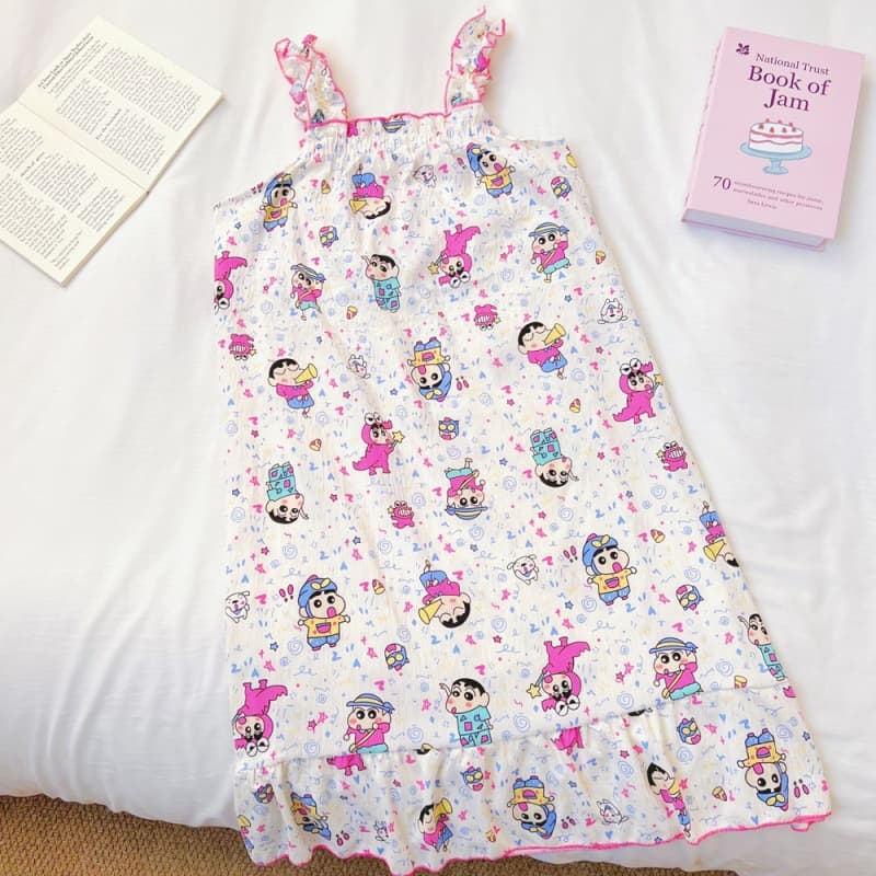 Summer 2025 New Cloud Cotton Sleeveless Nightgown with Padded Bra for Women, Simple Sweet and Cute Sleepwear Homewear