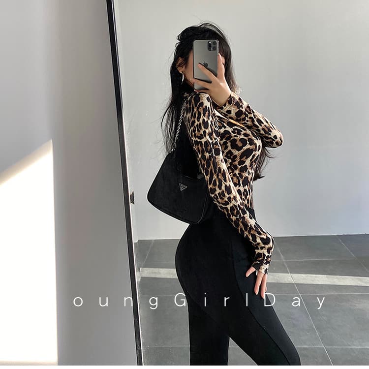 Bodysuits Sexy Leopard Plain Leotard Female Stretch