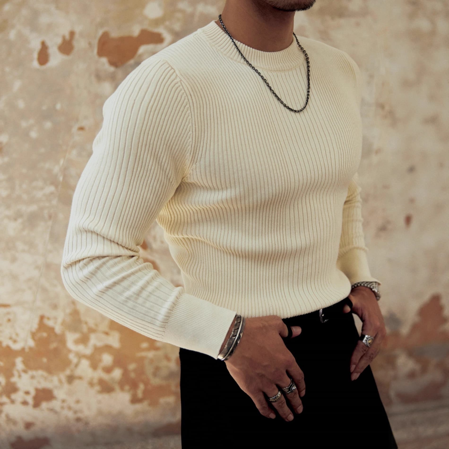 Autumn Winter New Thick Warm Sweater Men's Streetwear Solid Color Base Layer No Hood Men's Youth Round Neck Long Sleeve Undershirt