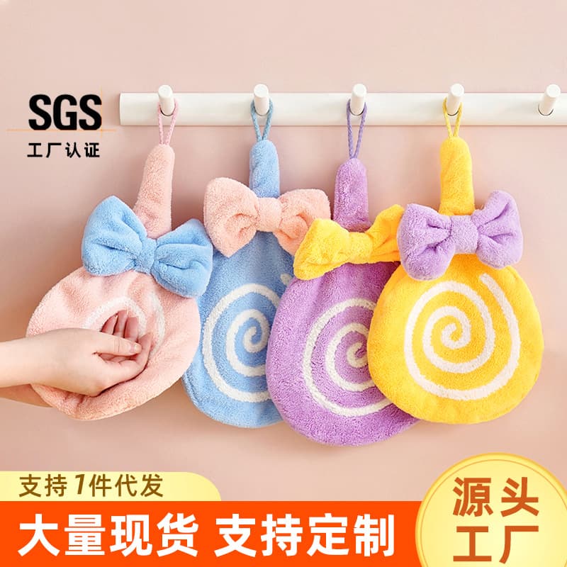 Hand Towel Can Be Hung, Absorbent, Quick-Drying, Small Towel, Kitchen Hand Towel, Cute Coral Velvet Hand Towel Wholesale