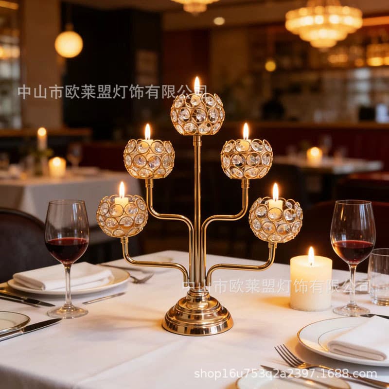 European-Style Candlesticks with Three or Five Heads, Vintage Romantic Wedding Props, Candlelight Dinner, Restaurant, Hotel, Home Decoration