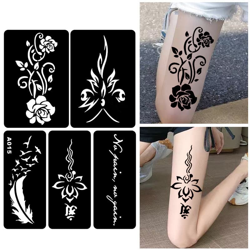 Semi-permanent small tattoo hollow stencil henna tattoo template cross-border hand-painted tattoo stencil Indian henna tattoo sticker