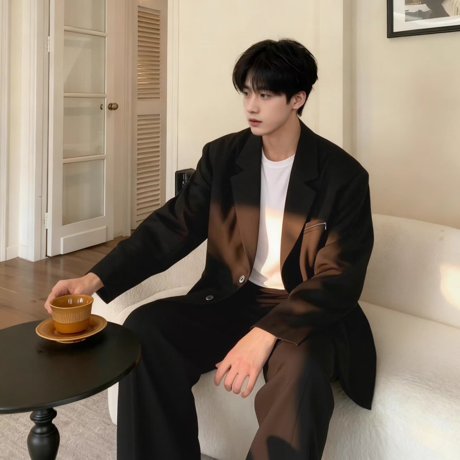 New Autumn/Winter Suit Set for Men, Casual Blazer, Groom Wedding Ceremony Attire, Korean Style Commuter Jacket