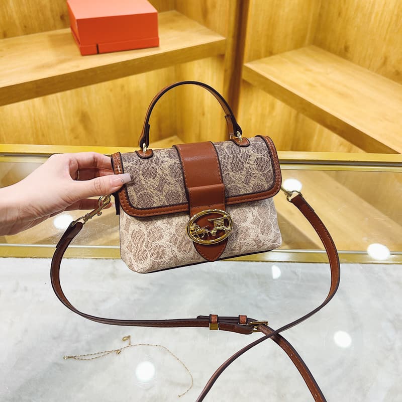 High-end bags for women 2026 new fashion retro printed hand-held box bag versatile one-shoulder cross-body small square bag