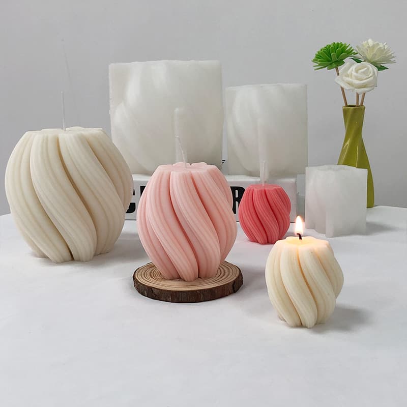 Ren Shan 3D Rotating Wave Ball Scented Candle Silicone Mold DIY Rotating Ball Candle Epoxy Resin Silicone Mold