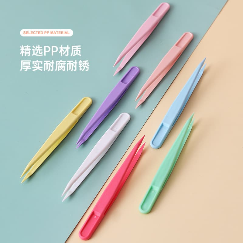 11cm Colorful Straight Head Planner Clip Plastic Bag Stickers Guca Tweezers Hardened Plastic