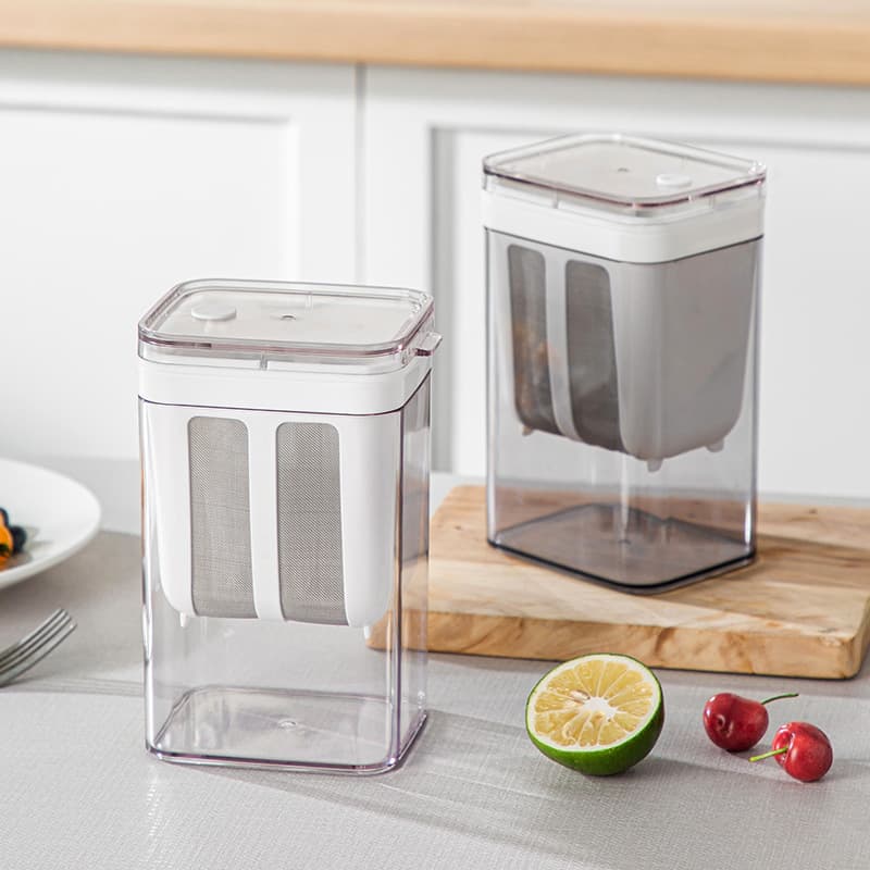 Japanese-style yogurt filter for homemade Greek yogurt, soy milk cheese, and whey separator with water-draining filtration net