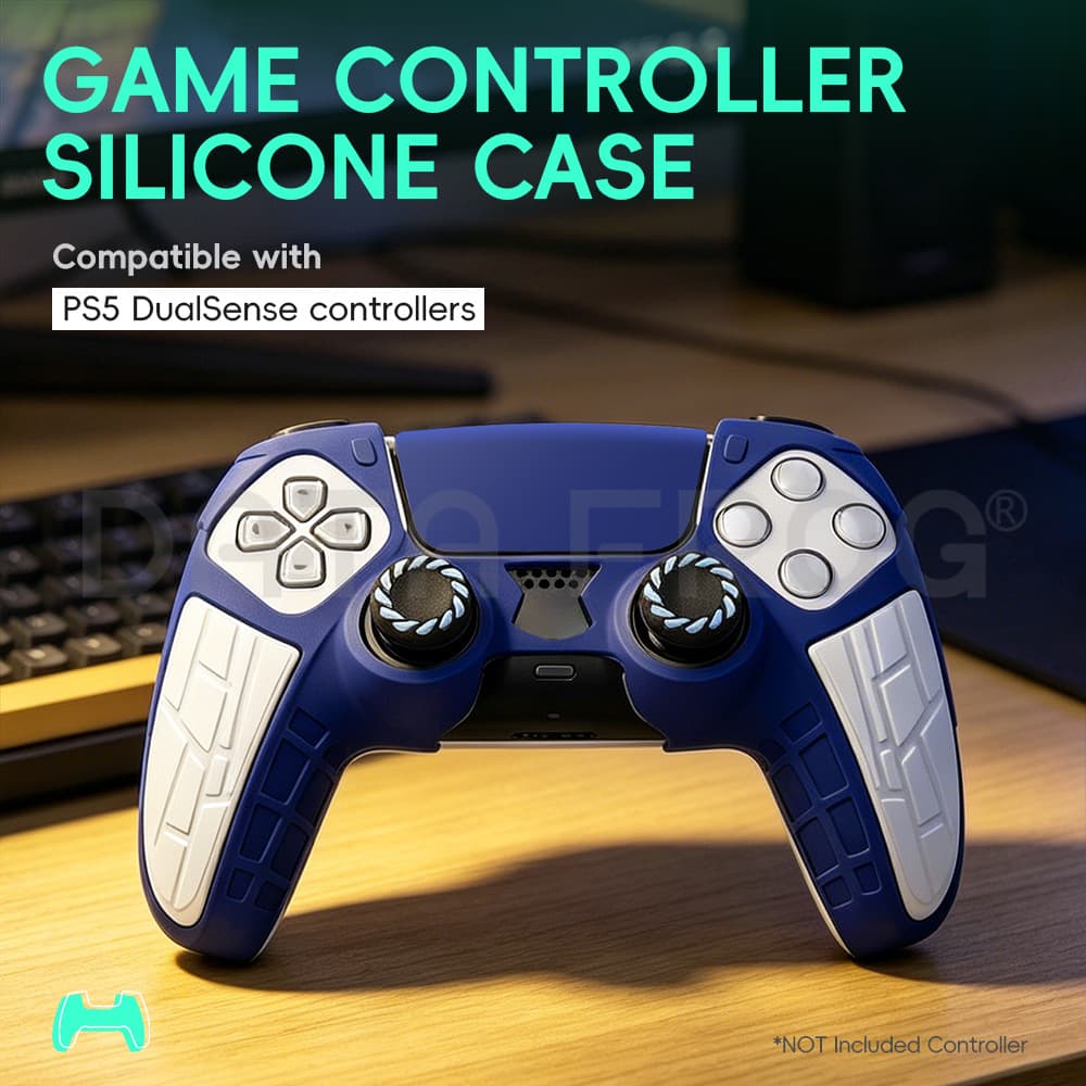 High-Quality Silicone Protective Case and Thumb Grip Caps Set for PS5 Controller, Thickened Wear-Resistant Shell