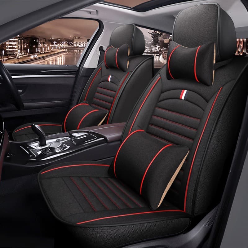 Ouzhi Full Wrap Car Seat Covers All-Season Universal Seat Covers Linen Style Seat Covers for N12