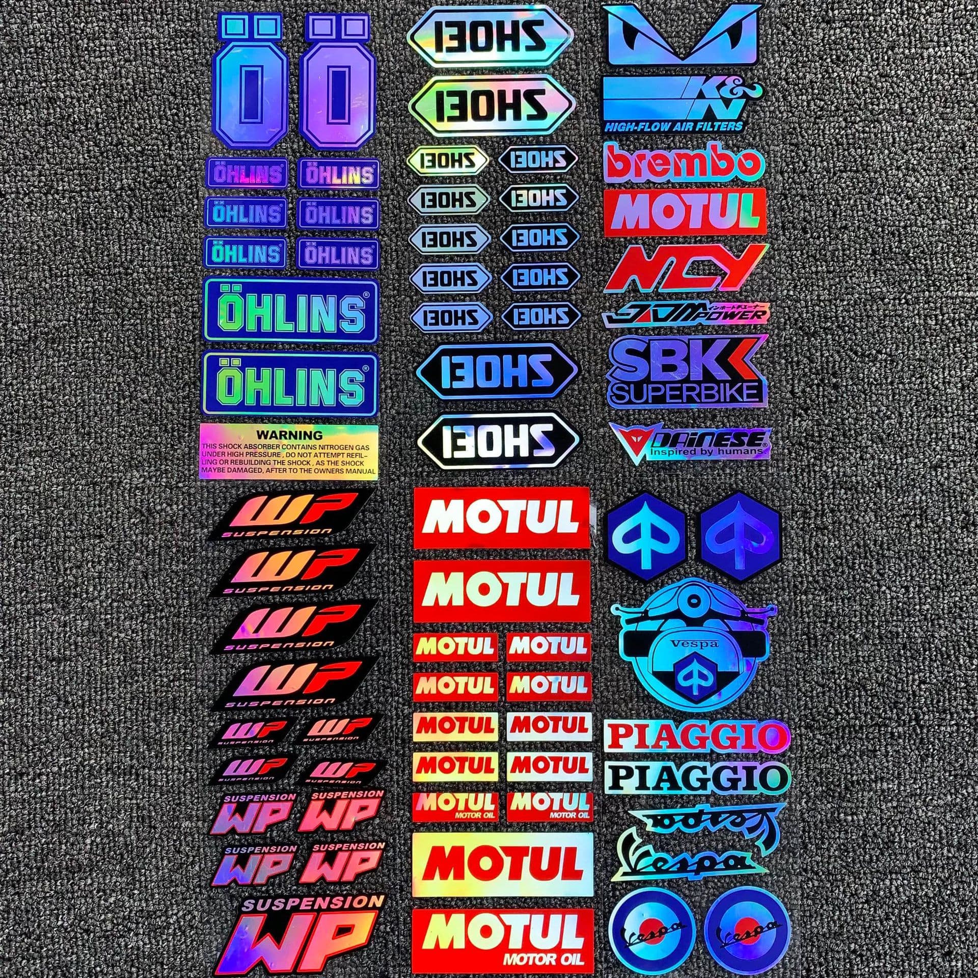 Sponsor Sticker OHLINS Sticker WP Suspension Sticker Laser Sticker MOTUL Sticker Motorcycle Body Sticker SHOEI Helmet Sticker