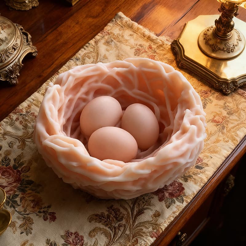 Large Bird's Nest Egg Scented Candle Silicone Mold, Bird's Nest Egg Drip Plaster Ornament Mold